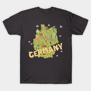 Germany Illustrated Map T-Shirt